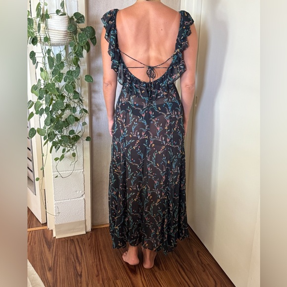 Free People Maxi Dress Black Floral print XS - Picture 3 of 9